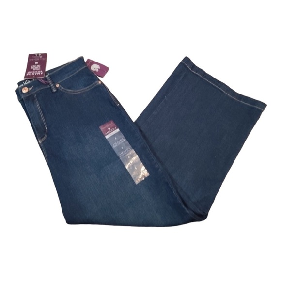 GLORIA Vanderbilt Amanda Wide Leg Crop Blue Jeans Size 6 - Picture 4 of 6